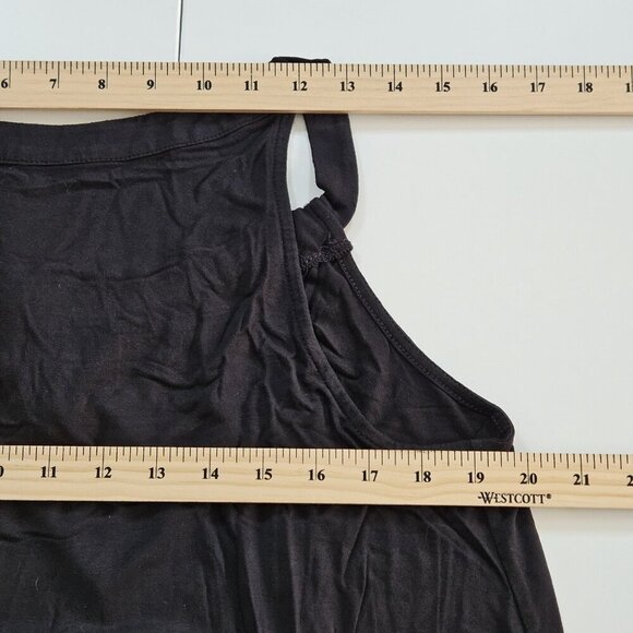 J Jill Wearever Tank Top Womens L Black Back Tie Back Goth Cottage Summer City - Picture 5 of 13